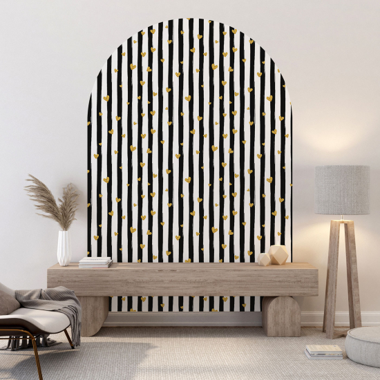 Arch Wall Sticker - Striped Hearts