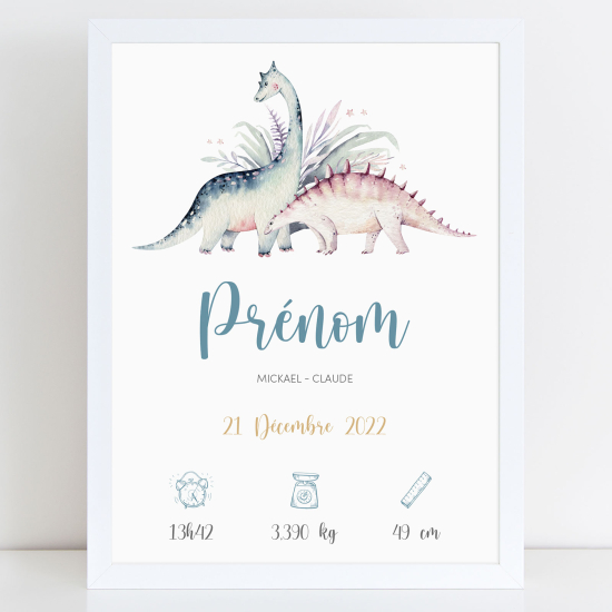 Baby birth poster - Dinosaurs