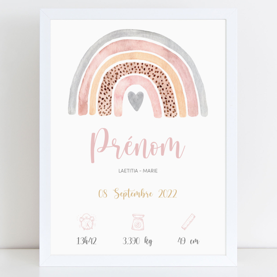 Baby birth poster - Rainbow