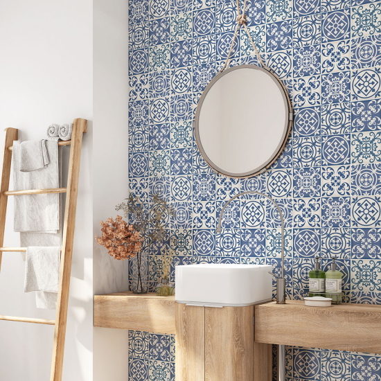 Bathroom Self Adhesive - Cement tile pattern