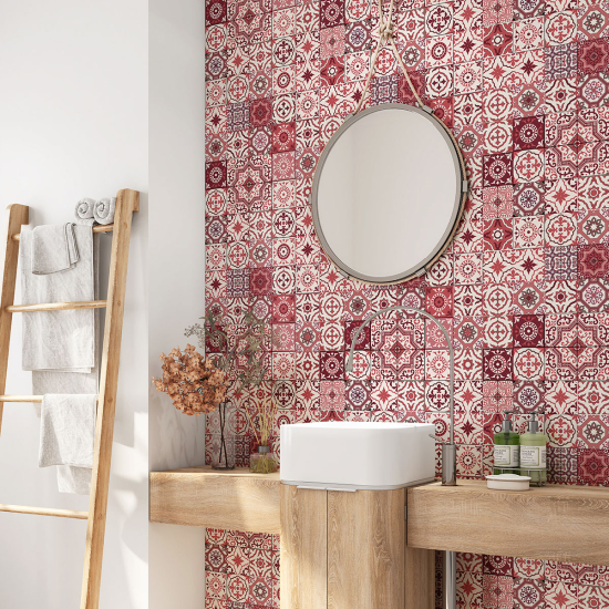 Bathroom Self Adhesive - Cement tile pattern