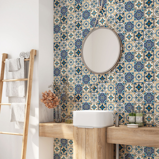 Bathroom Self Adhesive - Cement tile pattern