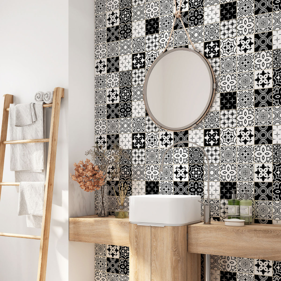 Bathroom Self Adhesive - Cement tile pattern