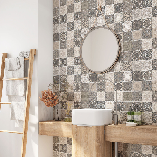 Bathroom Self Adhesive - Cement tile pattern