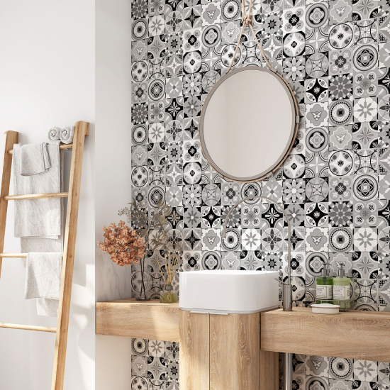 Bathroom Self Adhesive - Cement tile pattern