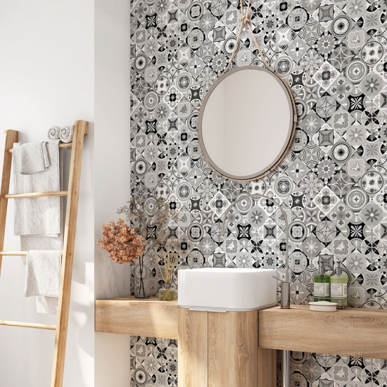 Bathroom Self Adhesive - Cement tile pattern