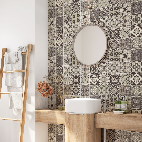 Bathroom Self Adhesive - Cement tile pattern