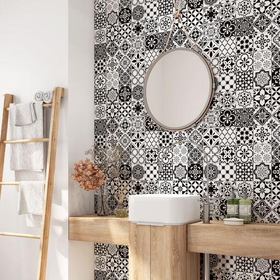 Bathroom Self Adhesive - Cement tile pattern