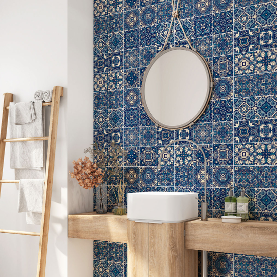 Bathroom Self Adhesive - Cement tile pattern