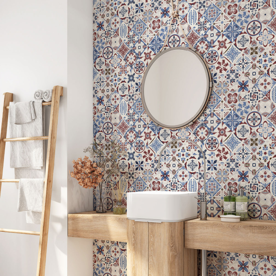 Bathroom Self Adhesive - Cement tile pattern