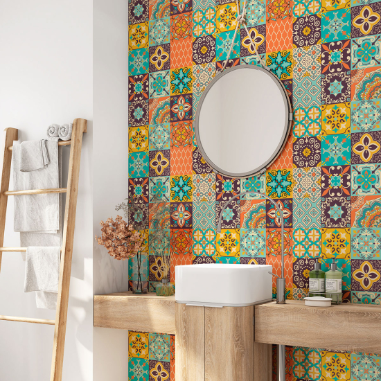 Bathroom Self Adhesive - Cement tile pattern