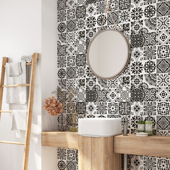 Bathroom Self Adhesive - Cement tile pattern