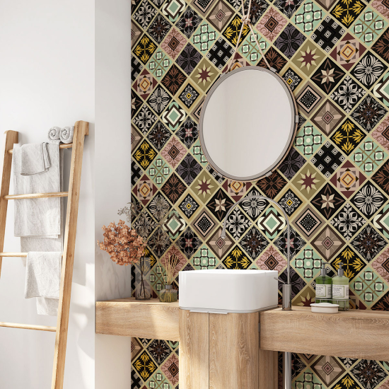 Bathroom Self Adhesive - Cement tile pattern