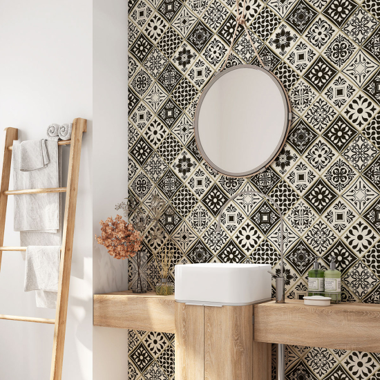 Bathroom Self Adhesive - Cement tile pattern