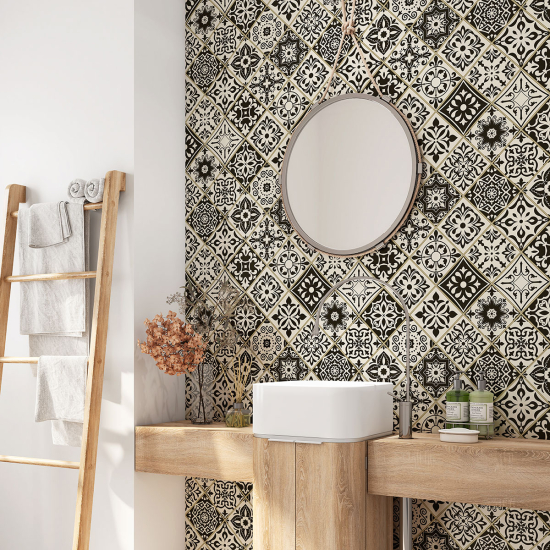 Bathroom Self Adhesive - Cement tile pattern