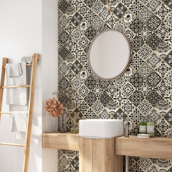 Bathroom Self Adhesive - Cement tile pattern