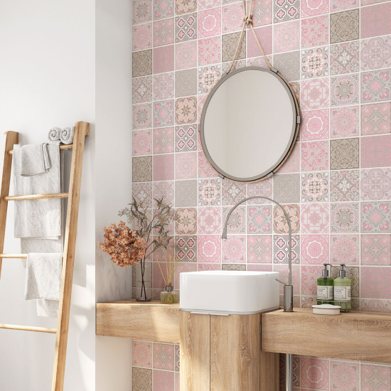 Bathroom Self Adhesive - Cement tile pattern