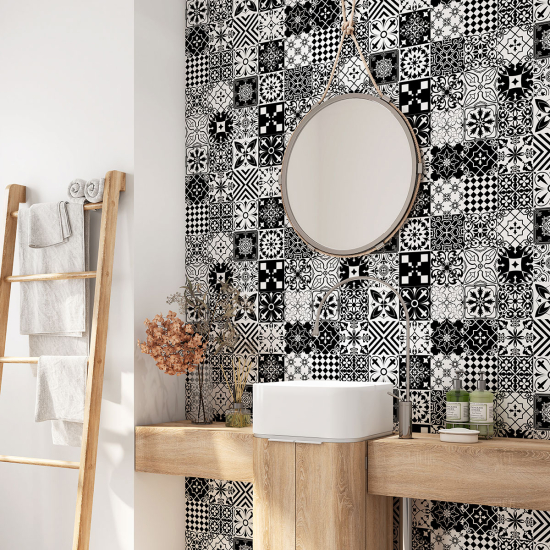 Bathroom Self Adhesive - Cement tile pattern