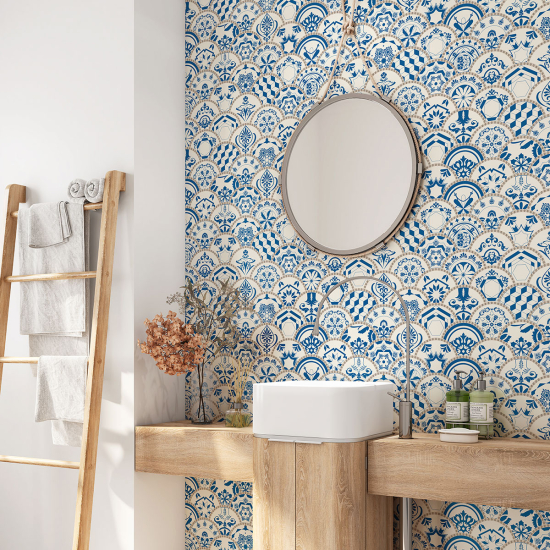 Bathroom Self Adhesive - Cement tile pattern