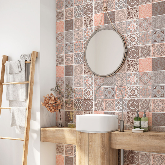 Bathroom Self Adhesive - Cement tile pattern