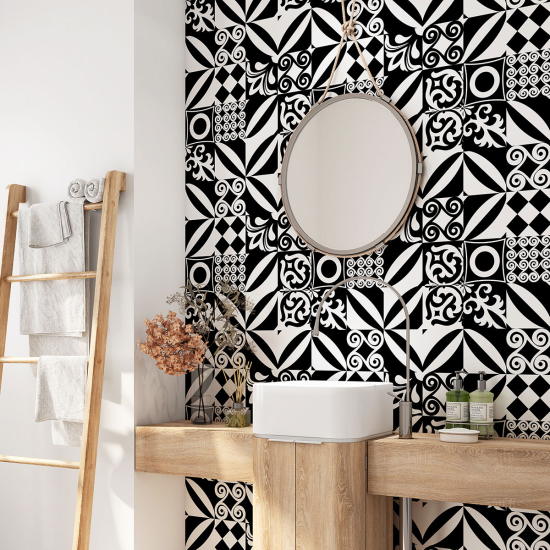 Bathroom Self Adhesive - Cement tile pattern