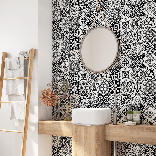 Bathroom Self Adhesive - Cement tile pattern