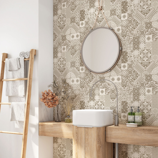 Bathroom Self Adhesive - Cement tile pattern