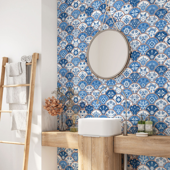 Bathroom Self Adhesive - Cement tile pattern