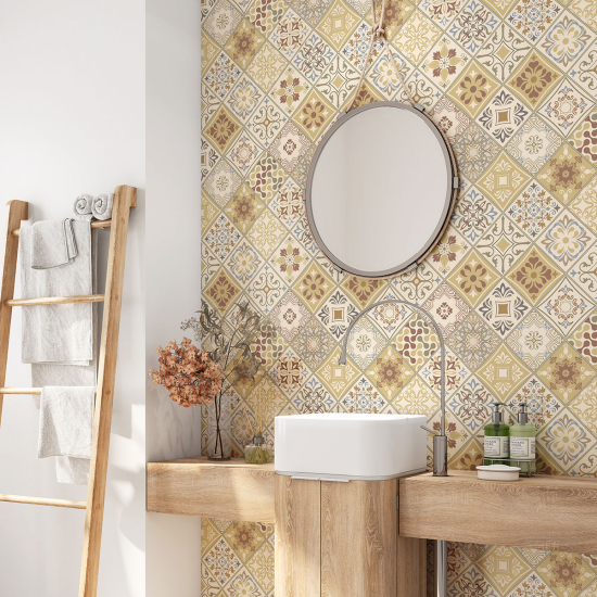 Bathroom Self Adhesive - Cement tile pattern