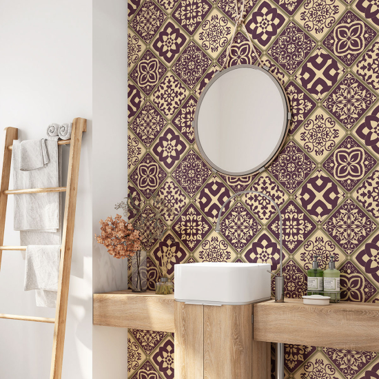 Bathroom Self Adhesive - Cement tile pattern