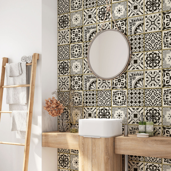 Bathroom Self Adhesive - Cement tile pattern