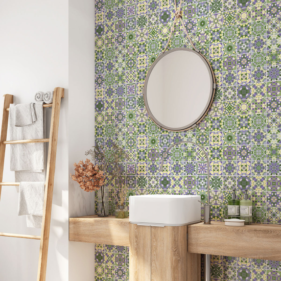 Bathroom Self Adhesive - Cement tile pattern