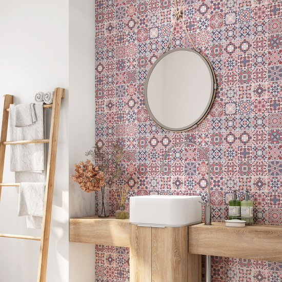 Bathroom Self Adhesive - Cement tile pattern