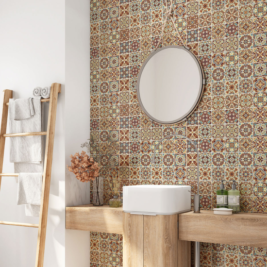 Bathroom Self Adhesive - Cement tile pattern