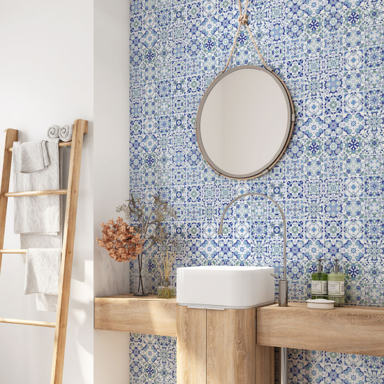 Bathroom Self Adhesive - Cement tile pattern