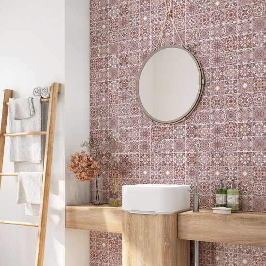 Bathroom Self Adhesive - Cement tile pattern