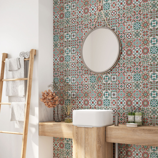 Bathroom Self Adhesive - Cement tile pattern