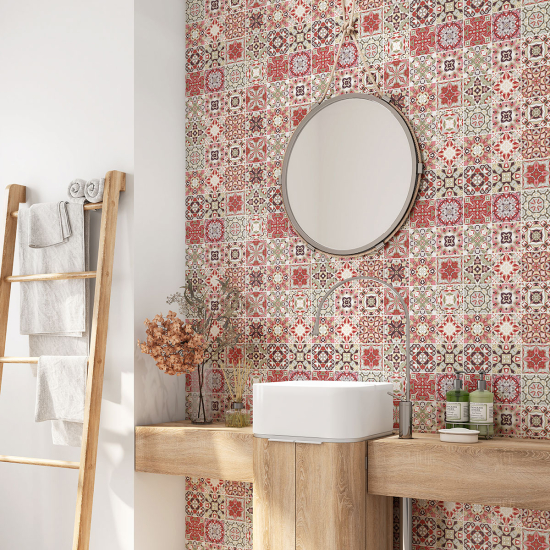 Bathroom Self Adhesive - Cement tile pattern