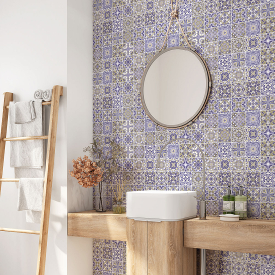 Bathroom Self Adhesive - Cement tile pattern