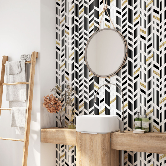 Bathroom Self Adhesive - Chevron Pattern