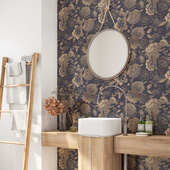 Bathroom Self Adhesive - Flowers Butterflies