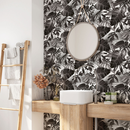 Bathroom Self Adhesive - Tropical leaves