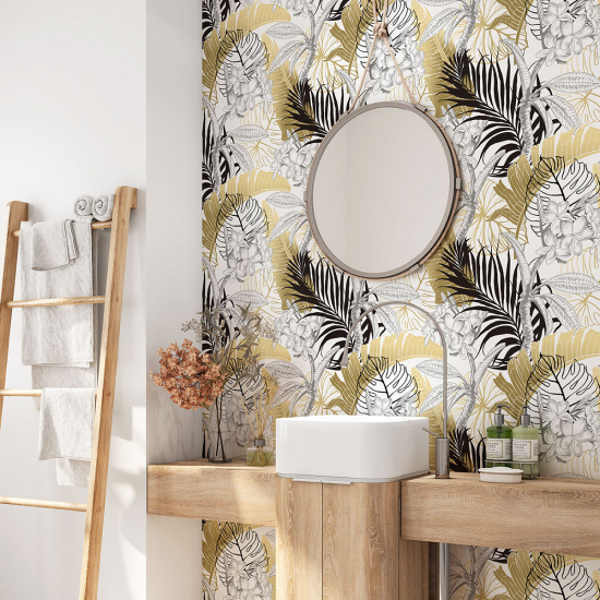 Bathroom Self Adhesive - Tropical leaves