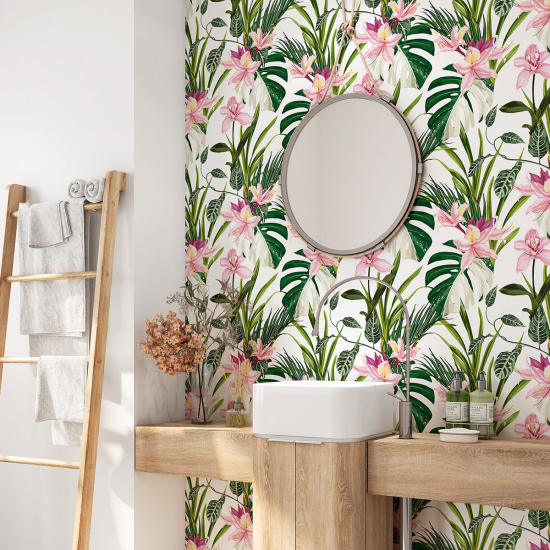 Bathroom Self Adhesive - Tropical Leaves