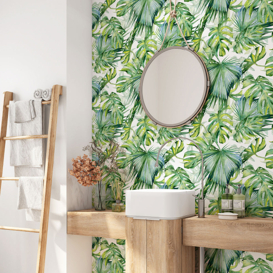 Bathroom Self Adhesive - Tropical leaves