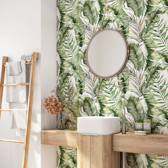 Bathroom Self Adhesive - Tropical Leaves