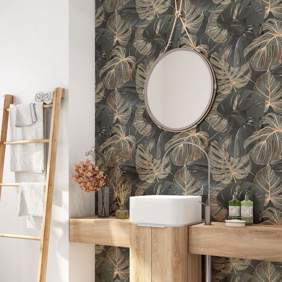 Bathroom Self Adhesive - Tropical leaves