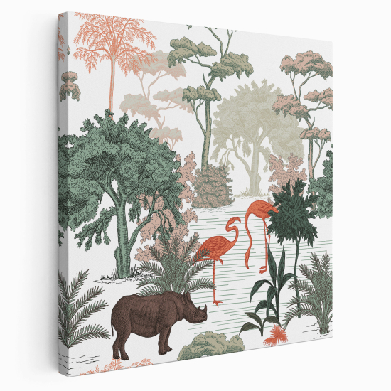 Canvas Print - Child - Animals in the forest