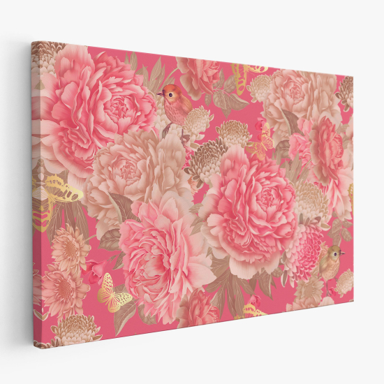 Canvas Print - Flowers Birds