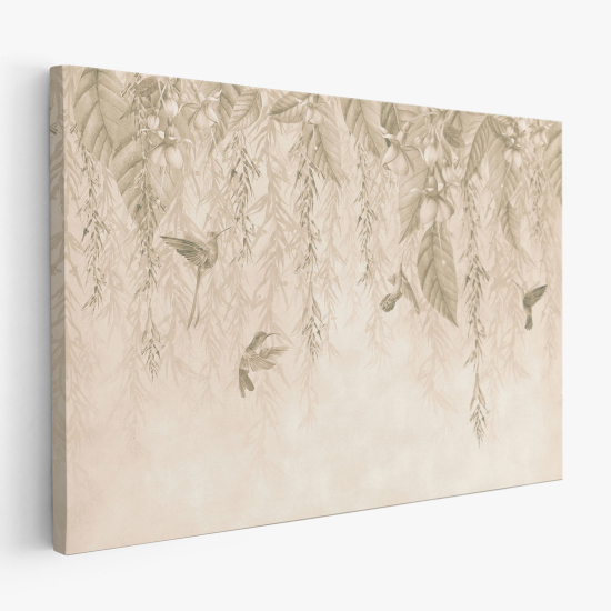 Canvas Print - Flowers Birds